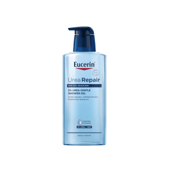 EUCERIN švelnus dušo gelis sausai odai su 5 % šlapalo UREA REPAIR, 400 ml