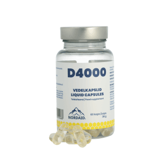 NORDAID D4000 LIQUID CAPSULES su vitaminu D3, 60 Kapsulės