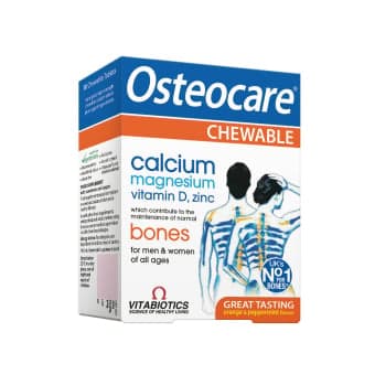 OSTEOCARE, apelsinų ir pipirmėčių skonio, 30 kramtomųjų tablečių