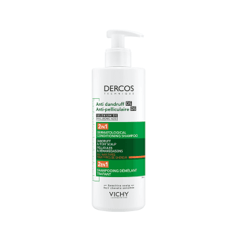VICHY šampūnas su kondicionieriumi pleiskanotai galvos odai DERCOS DS, 390 ml