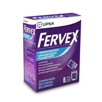 FERVEX suaugusiems, be cukraus, granulės geriamajam tirpalui, N8
