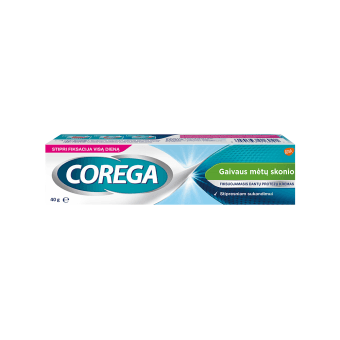 COREGA fiksuojamasis ypač gaivus dantų protezų kremas, 40 g