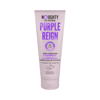 NOUGHTY geltonus plaukų atspalvius koreguojantis šampūnas su mėlynių ir juodųjų serbentų ekstraktais PURPLE REIGN, 250 ml