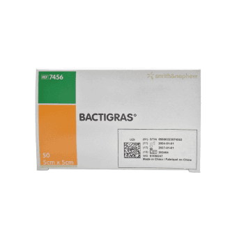 Bactigras parafininis tinklelis su 0.5 % chlorheksidinu  5cmx5cm, 1 vnt.