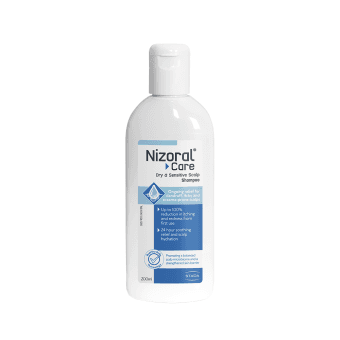 NIZORAL CARE DRY & SENSITIVE SCALP šampūnas nuo pleiskanų sausai ir jautriai galvos odai, 200 ml