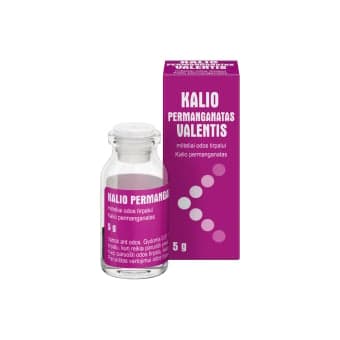 KALIO PERMANGANATAS VALENTIS, 5 g, milteliai odos tirpalui, N1