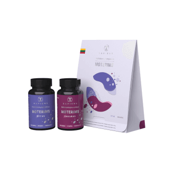 SAPIENS multivitaminų kompleksas moterims: RYTAS + VAKARAS, 60 tablečių