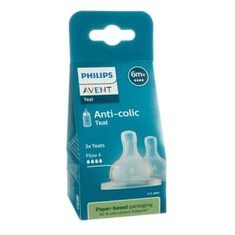 PHILIPS AVENT silikoninis žindukas ANTI-COLIC (SCY764/02), greita tėkmė, (4), nuo 6 mėn., 2 vnt.
