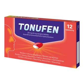 Tonufen 200 mg/30 mg, dengtos tabletės, N12