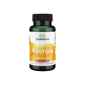 SWANSON ACEROLA ekstraktas su natūraliu vitaminu C, 60 kapsulių