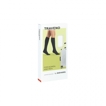 TRAVENO BY SIGVARIS kojinės nuo venų ligų, juoda spalva, 4 dydis (42–43 batų dydžiui), 1 pora