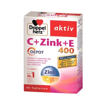 DOPPELHERZ AKTIV C+ZINC+SELEN+E DEPOT, 40 tablečių