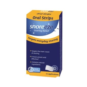 SNOREEZE tirpios gomurio juostelės nuo knarkimo, mėtų skonio, 14 juostelių