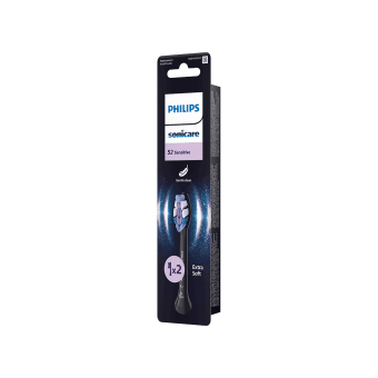 PHILIPS SONICARE, stand.dant.šep.galvut., SENSITIVE, 2 vnt, juodos HX6052/88, 2 vnt.