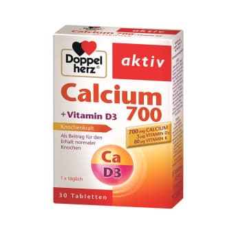 DOPPEL HERZ AKTIV CALCIUM 700 + VITAMIN D3, 30 tablečių