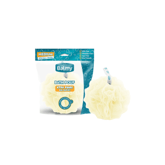 BALMY NATUREL plaušinė BATH POUF MEDIUM, 1 vnt.