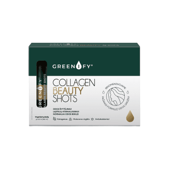 GREENIFY Collagen Beauty Shots, plaukų, odos, nagų grožiui, 14 buteliukų