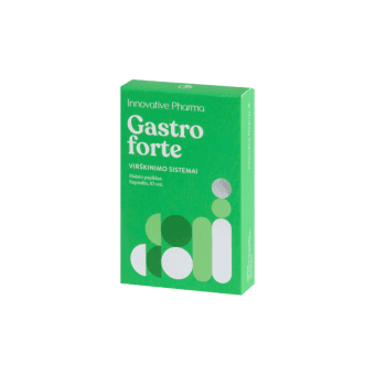 GASTRO FORTE, nuo 12 m., 10 skrandyje neirių dengtų kapsulių