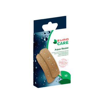 EUROCARE pleistrų rinkinys AQUA RESIST, 19 x 72 mm, 10 vnt.