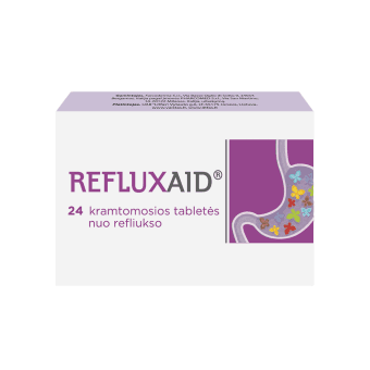 Refluxaid kramtomos tabletės, 24 kramtomosios tabletės