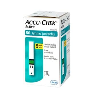 ACCU-CHEK diagnostinės juostelės gliukozei ACTIVE TEST STRIP, 50 juostelių