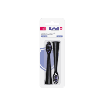 B. WELL dantų šepetėlio galvutės PRO-850, juoda spalva, 2 vnt., 1 vnt.