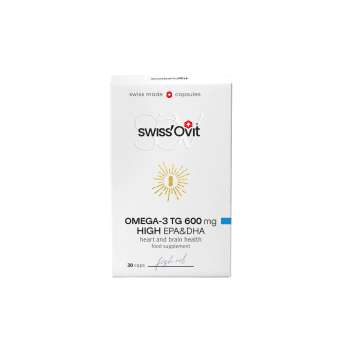 SWISSOVIT žuvų taukai OMEGA-3 TG 600 MG, 30 kapsulių