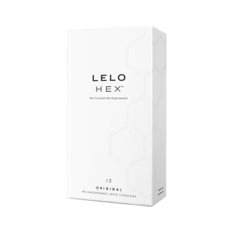 LELO HEX prezervatyvai, bespalviai, 54 x 180 mm, 12 vnt.