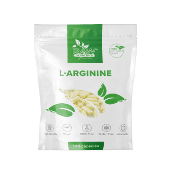 RAW POWDERS L-ARGININAS, 500 MG, 100 kapsulių