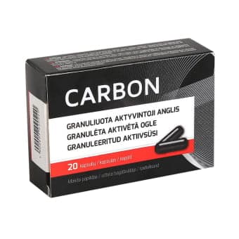 CARBON granuliuota aktyvintoji anglis, 20 kapsulių