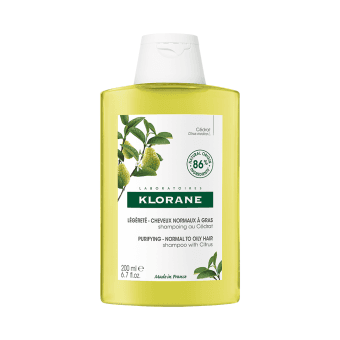 KLORANE tonizuojantis šampūnas su citrusais linkusiems riebaluotis plaukams, 200 ml