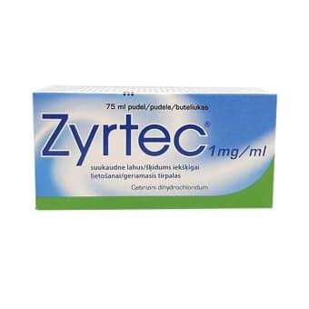 Zyrtec, 1mg/ml, 75 ml ir matavimo šaukštas, Geriamasis tirpalas, N1