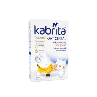 KABRITA greitai ištirpinama avižų košė su bananais ir džiovintomis slyvomis, nuo 6 mėn., 180 g