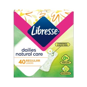 LIBRESSE įklotai DAILIES NATURAL CARE REGULAR, 40 vnt.