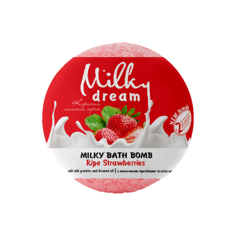 MILKY DREAM, Vonios burbulas Milky Prinokusios braškės, 100 g