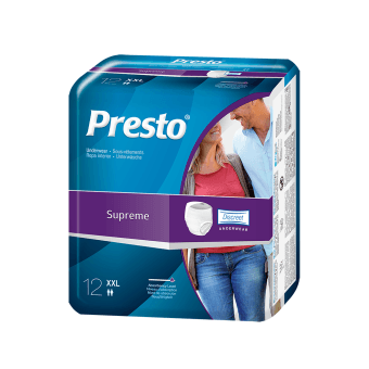 PRESTO sauskelnės kelnaitės SUPREME, XXL dydis, 12 vnt.