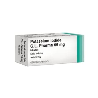 POTASSIUM IODIDE G.L. PHARMA, 65mg, Tabletės, N10