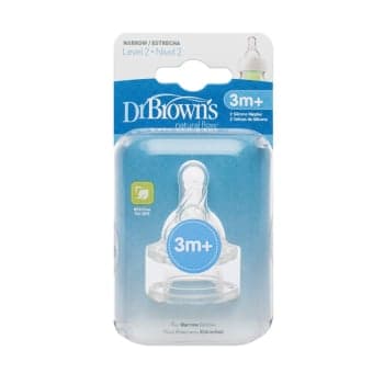 DR. BROWN'S II lygio žindukai siauro kaklelio buteliukams, nuo 3 iki 6 mėn., 2 vnt.