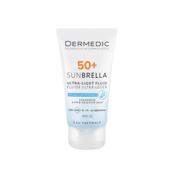 DERMEDIC fluidas kuperozės pažeistai veido odai SUNBRELLA ULTRA-LIGHT, SPF 50+, 40 ml