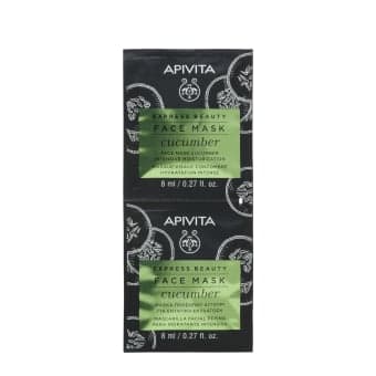 APIVITA intensyviai drėkinanti veido kaukė su agurkais EXPRESS BEAUTY, 8 ml x 2 vnt.