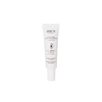 IDUN Minerals ypač lengvas dieninis veido kremas su niacinamidu, visų tipų odai, SPF 50 (makiažo bazė), 30 ml