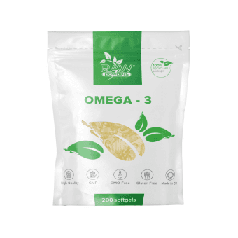 RAW POWDERS OMEGA-3, 200 kapsulių
