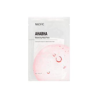 NACIFIC balansuojamoji lakštinė veido kaukė AHA/BHA BALANCING MASK, 30 g, 1 vnt.