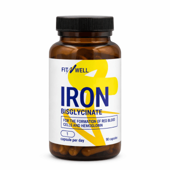 FITNWELL Iron bisglycinate, 90 kapsulių