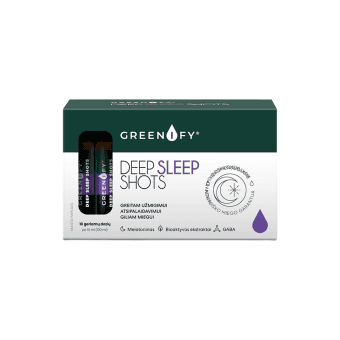 GREENIFY Deep Sleep Shots, kokybiškam miegui ir atsipalaidavimui, 10 buteliukų