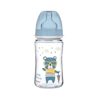 CANPOL BABIES buteliukas plačiu kakleliu ANTI-COLIC EASY START, nuo 4 mėn., 1 vnt., 240 ml