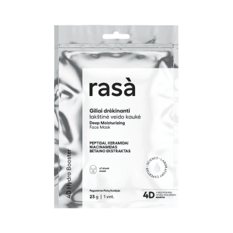RASA giliai drėkinanti lakštinė veido kaukė 4D BOOSTER, 23 g