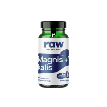RAW POWDERS Magnis ir kalis PLUS, 60 kapsulių