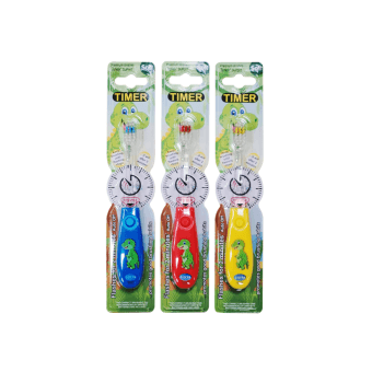 Dantų šepetėlis DINOSAUR Timer 3-6 m. vaikams Twinklers, 1 vnt.