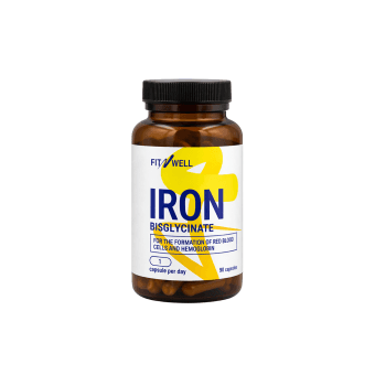 FITNWELL Iron bisglycinate, 90 kapsulių